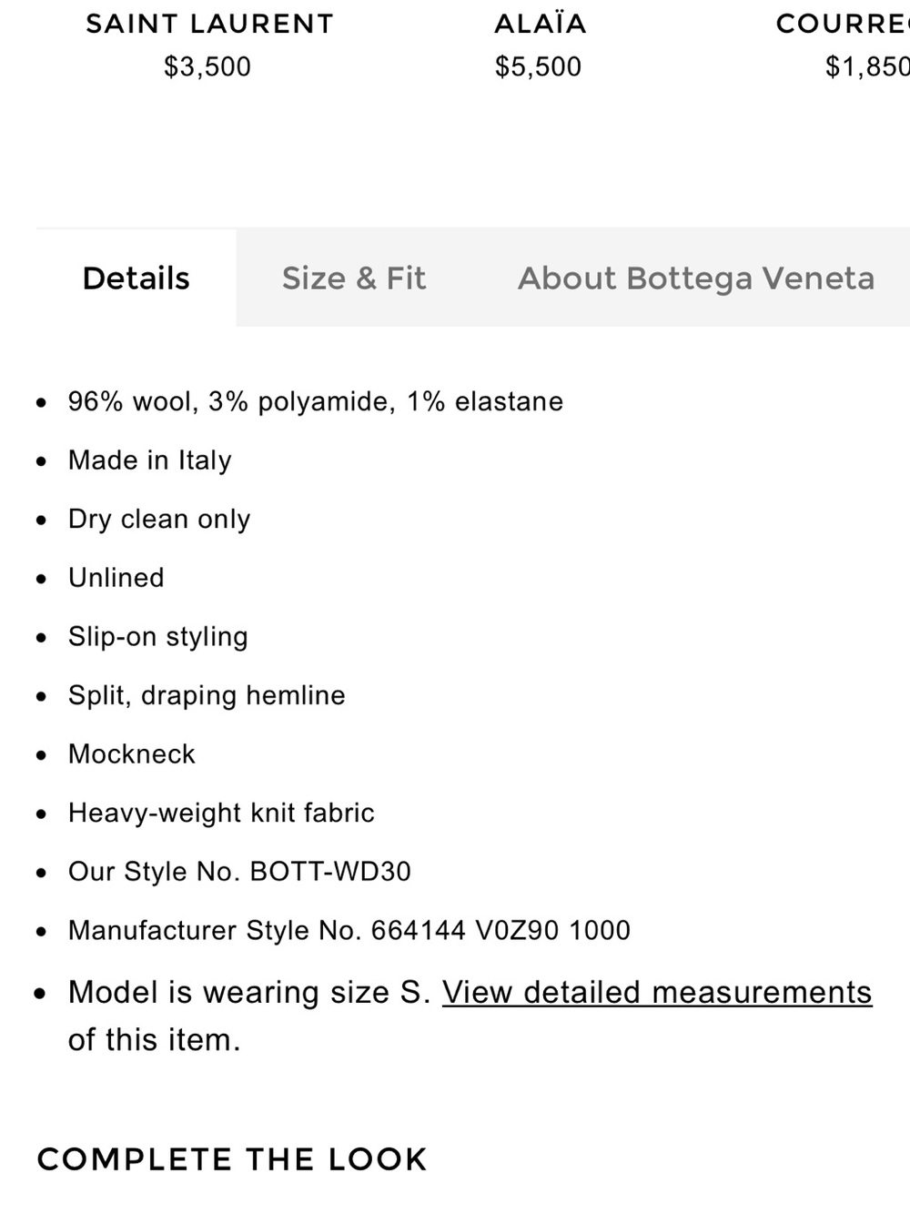 LIKE NEW Bottega Veneta Slash Rib Dress, Size L - Picture 5 of 8